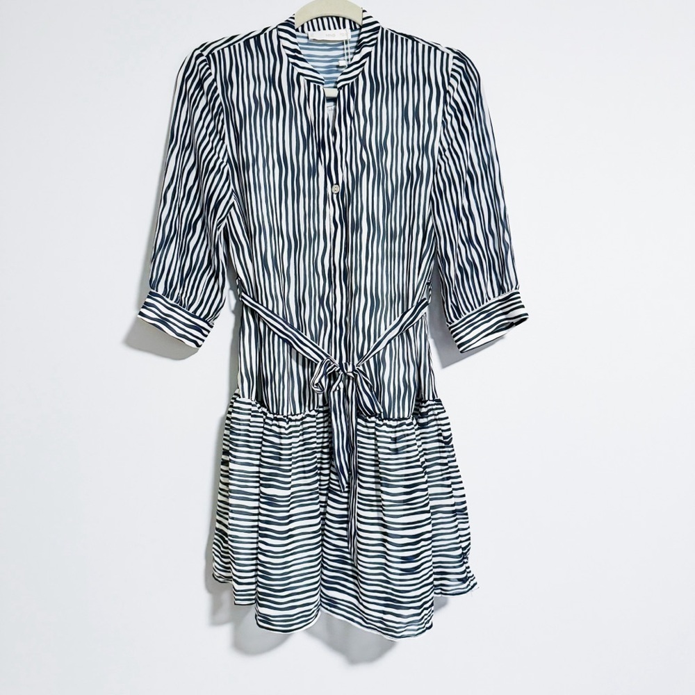 MNG - Blue and White Striped Dress